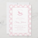 Search for pink and white baby shower invitations Gingham