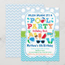 Search for pool birthday invitations Splish splash