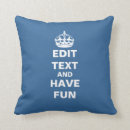 Search for keep calm and carry on cushions Funny
