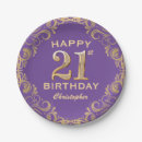 Search for purple and gold plates Birthday party