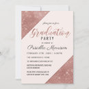 Search for rose gold glitter graduation invitations Blush pink