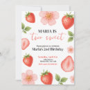 Search for strawberry birthday invitations Pink and red