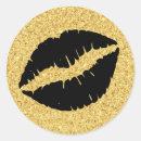 Search for gold glitter lips stickers Kiss