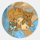 Search for teddy bear stickers Blue and brown