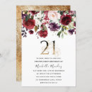 Search for floral 21st birthday invitations Gold