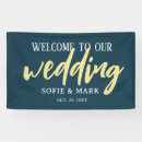 Search for navy blue gold welcome wedding signs Script
