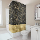 Search for black marble shower curtains Black and gold