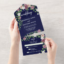 Search for navy blue watercolor wedding invitations Floral