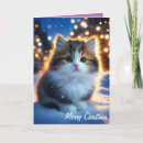 Search for cute kitten christmas cards Red