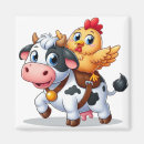 Search for cow and chicken magnets Rooster