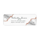 Search for white and rose gold return address labels Simple