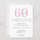 Search for typography 60th birthday invitations Pink