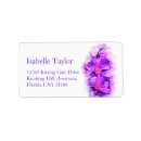 Search for purple orchid return address labels Watercolor