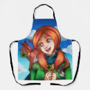 Search for four leaf clover aprons Green