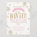 Search for winter one derland invitations Pink