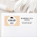 Search for graduation return address labels Orange