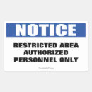 Search for restrictions stickers Authorised personnel only