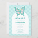 Search for teal baby girl shower invitations Butterfly