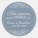 Search for slate blue wedding stickers Elegant