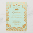 Search for mint and gold invitations Princess