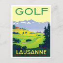 Search for vintage golf postcards Lausanne