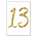 Search for 13 gold table cards Number