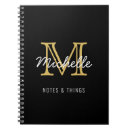 Search for monogrammed notebooks Black and gold