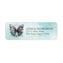 Search for butterfly wings return address labels Blue