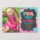 Search for chalkboard pool party invitations Girl