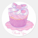 Search for pink cupcake thank you stickers Girl