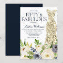Search for gold and white 50th birthday invitations Fifty and fabulous
