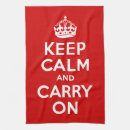 Search for keep calm and carry on tea towels Red