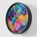 Search for alcohol ink clocks Colourful