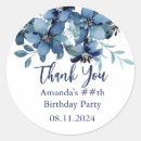 Search for girl birthday thank you stickers Blue
