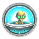 Search for ufo cartoon stickers Alien