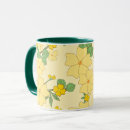 Search for yellow floral pattern mugs Illustration