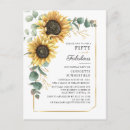 Search for sunflower 50th birthday invitations Floral