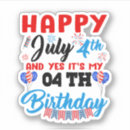 Search for happy 4th birthday stickers Independence