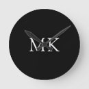 Search for black and white clocks Initials