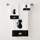 Search for black cat bath towels Black and white