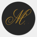 Search for black and gold monogram stickers Letter