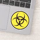 Search for yellow biohazard symbol stickers Danger