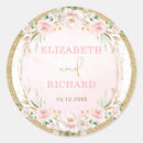 Search for pink flowers wedding stickers Gold glitter