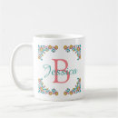 Search for pretty floral monogram mugs Flowers