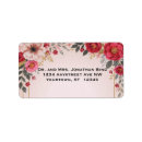 Search for pink floral return address labels Red