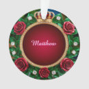 Search for red rose christmas tree decorations Gold
