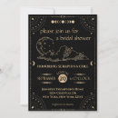 Search for moon and stars bridal shower invitations Black and gold