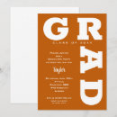 Search for orange graduation invitations Bold typography