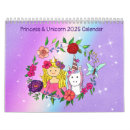 Search for unicorn calendars Princess