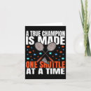 Search for game one cards Badminton design
